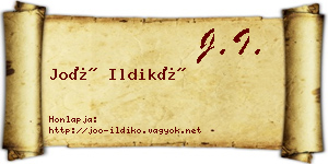 Joó Ildikó névjegykártya